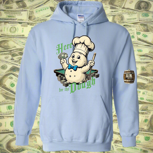 Air Barrel Here for the Dough hoodie Light Blue
