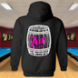 Air Barrel Apparel White and Pink Logo Black Hoodie