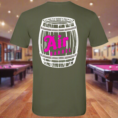 Air Barrel Apparel White and Pink Military Green Shirt
