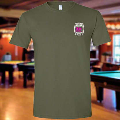 Air Barrel Apparel White and Pink Military Green Shirt