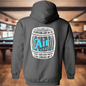 Air Barrel Apparel White and Baby Blue Logo Grey Hoodie