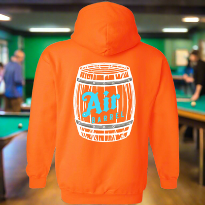Air Barrel Apparel White and Baby Blue Logo Orange Hoodie