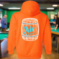 Air Barrel Apparel White and Baby Blue Logo Orange Hoodie