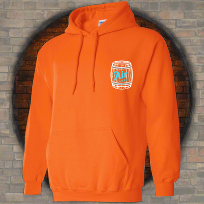 Air Barrel Apparel White and Baby Blue Logo Orange Hoodie