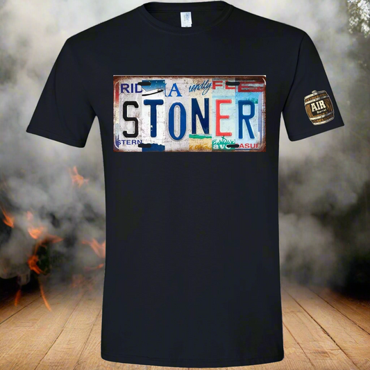 Air Barrel Stoner License Plate Shirt black