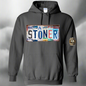 Air Barrel Stoner License Plate Hoodie Graphite