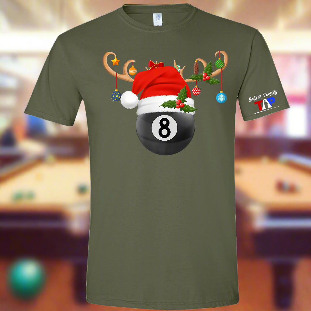 Butler County TAP 8 Ball Christmas Shirt Military Green